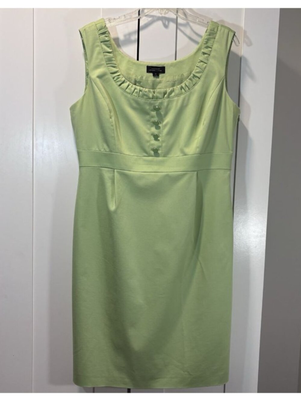 Tahari Arthur S Levine Dress Green Cocktail Party Cotton Blend Women's Size 12